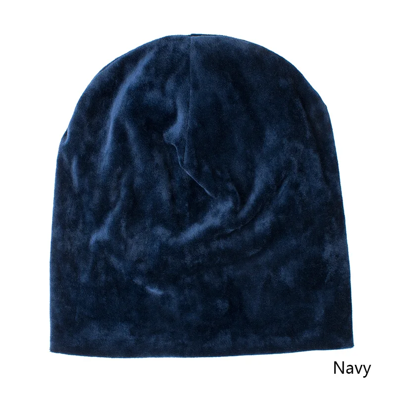 Однотонная зимняя фланелевая шапка Evrfelan, вязаная теплая шапка, Повседневная Мягкая шапка Skullies Beanies, модная уличная зимняя шапка, шапка - Цвет: Navy