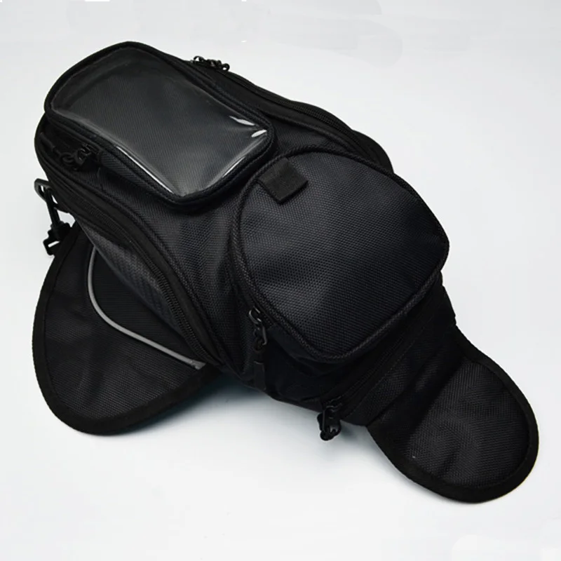

Black Magnetic Motorcycle Oil Fuel Bag Big Screen Multifunctional Magnetic Fixed Tank Bag Cell Phone Case for motorcycle Holder