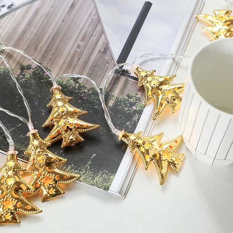  1-4m Chritmas LED String light Santa Claus Xmas Tree Stocking Shape Fairy Lights New Year Party Holiday Decoration String Lamp (81)