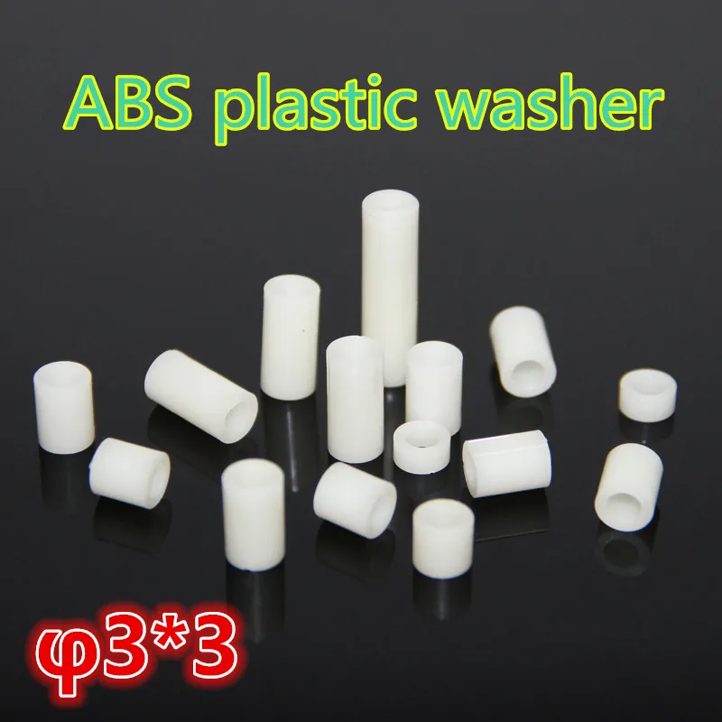 

1000pcs m3*3 ABS plastic washers shim gasket spacer bush column fits ABS tube ABS pipe round standoff