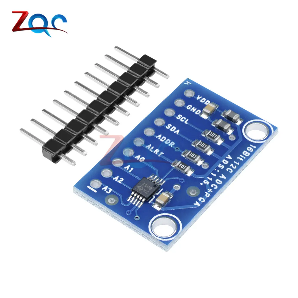Модуль ADC 16 бит I2C ADS1115 ультра-компактный 16-точный 4-канальный с усилителем Pro Gain для
