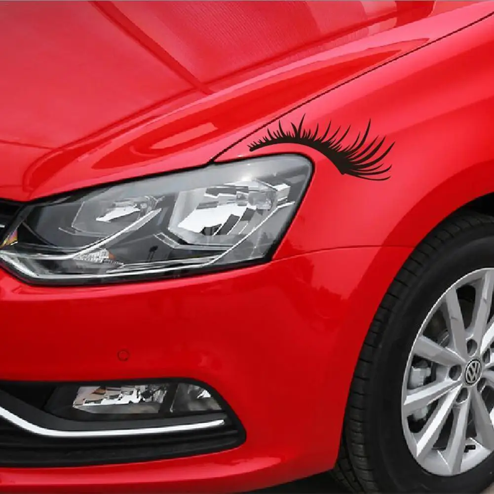2Pcs Eyelashes Light Eyebrow Car Stickers Body Sticker Decals Car Door