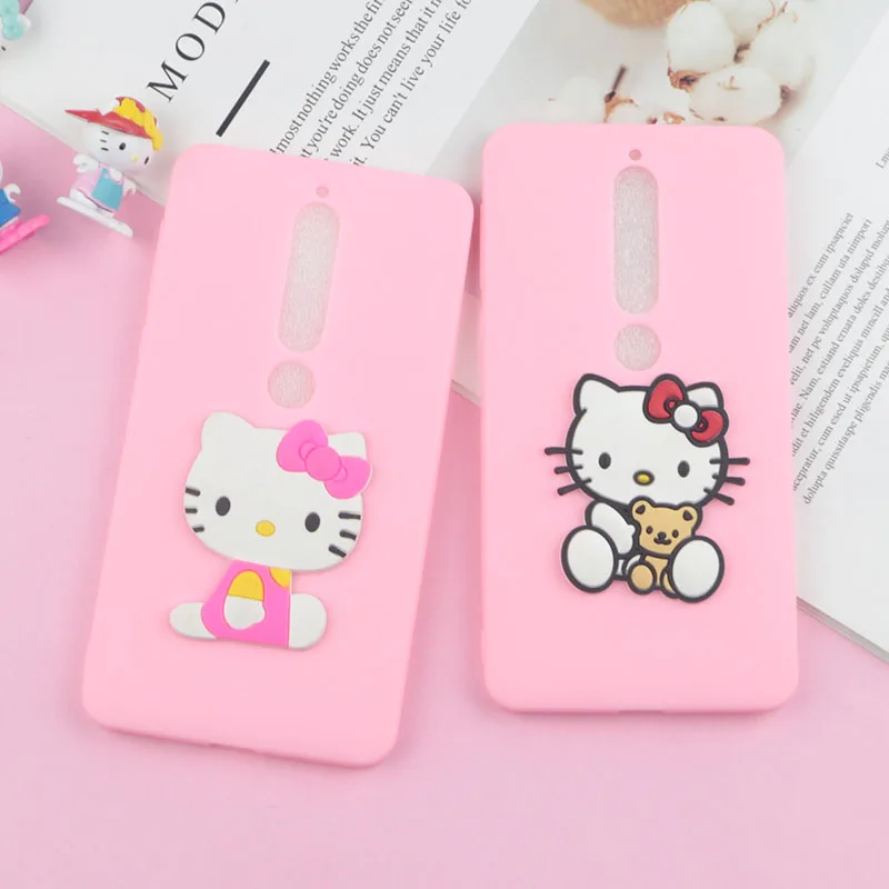 

Lovely Hello Kitty Cat Case for Nokia 5.1 Cases Soft Cartoon Phone Cover for X6 3.1 2.1 7 Plus 1 2 3 5 6 2018 7 8 9 2017