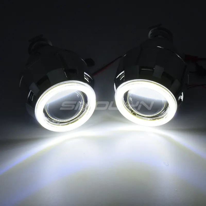 Sinolyn ангельские глазки Биксеноновые линзы 2,5 проектор H1 HID фары линзы Halo Devil комплект для H7 H4 автомобильные аксессуары модифицированный стиль