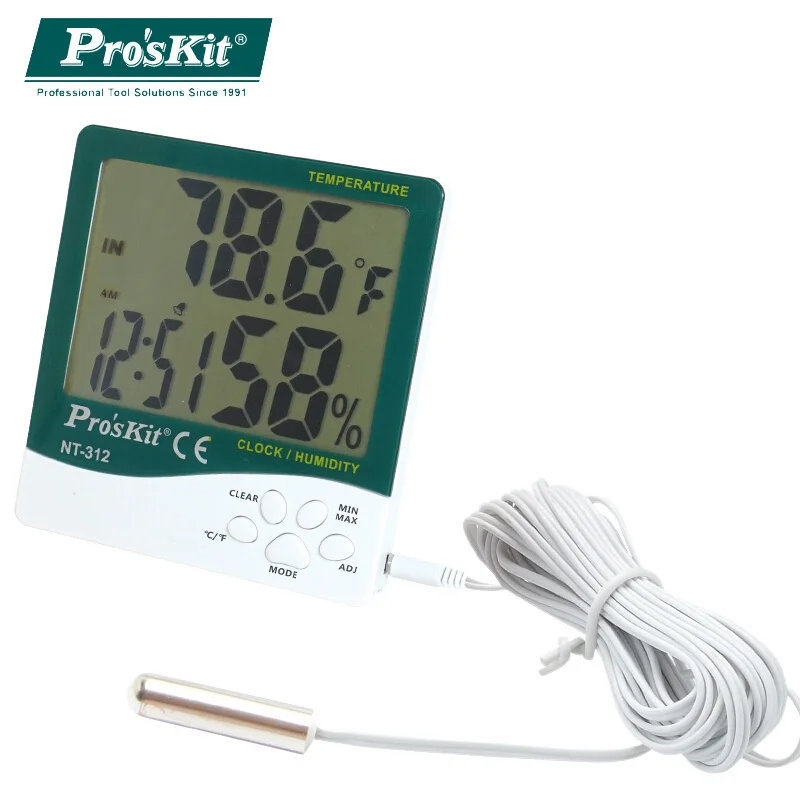 Pro'skit NT 312 Digital Temperature Humidity Meter With Probe Indoor