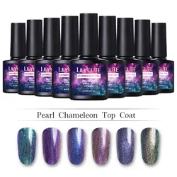 LILYCUTE эффект хамелеона Top Coat UV гель для ногтей перламутровым блеском Long Lasting Nail Книги по искусству гель Лаки черная основа необходимо маникюр