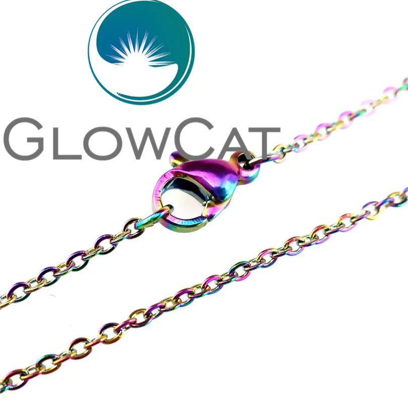 22182 Rainbow Colors Link Chain Necklace 45/50/60/70cm Stainless Chains for DIY Jewelry Making | Украшения и аксессуары
