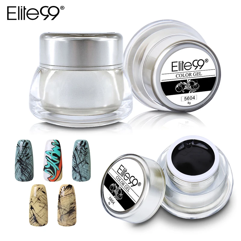 Elite99 12 Colors Acrylic Paint Gel 3D Nail Art Paint Color Gel Draw Painting Acrylic Color UV Gel Tip DIY Nail Art