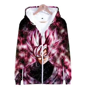 

New Zipper For Men Hot Sale Print Dragon Ball Hoodies Anime Fashion Streetwear Fitness Men's Sweatshirt Sportswear Thick Hoodie