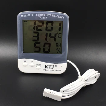 

Digital LCD Screen Display Thermometer Outdoor Clock Thermometer Hygrometer TA218A White ,Free shipping