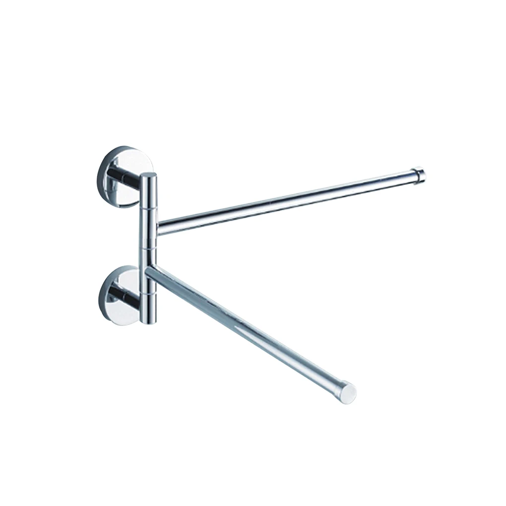

2018 New 360 Degree Rotation Bathing Towel Rack Double Washrag Bar Hanger Bath Room Washcloth Rail Shelf