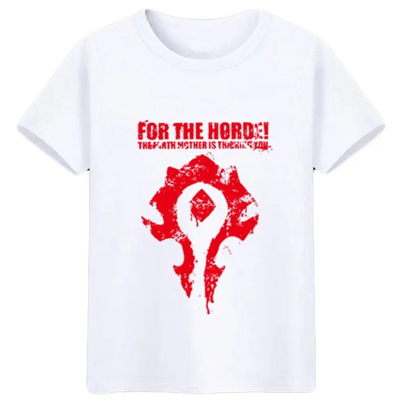 Для Horde Alliance orkas WOW/Хлопковые футболки Приталенная футболка с короткими рукавами