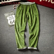 KUANGNAN вельветовые Мужские штаны для бега, Японская уличная одежда, шаровары, мужские спортивные штаны, брюки в стиле хип-хоп, Мужские штаны, новинка весны