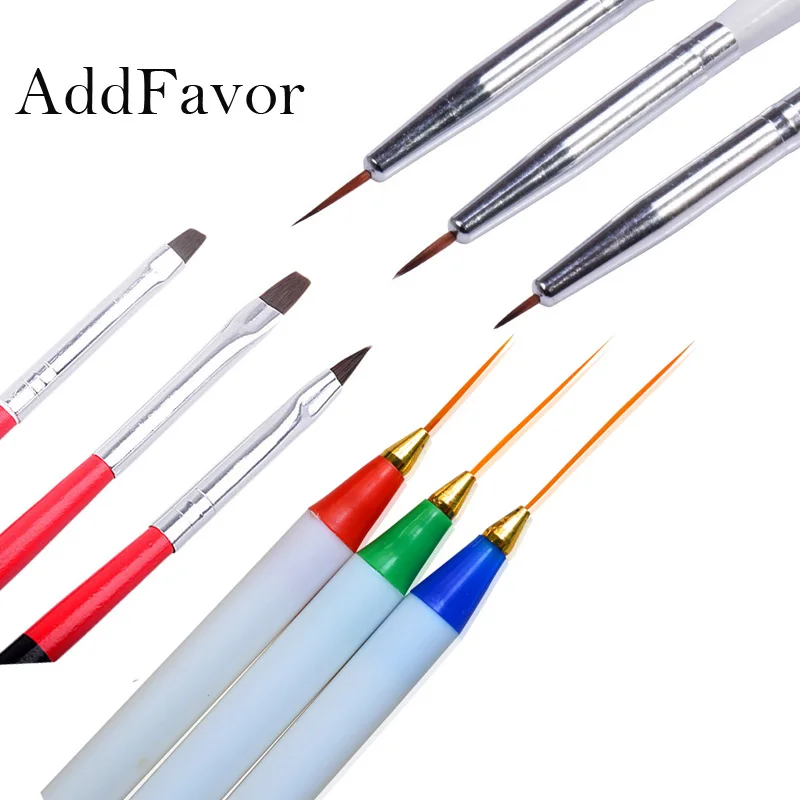 Addfavor 3 шт./компл. ручки для дизайна ногтей подводка ручка рисования УФ гель
