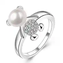 Free Shipping exo silver plated engagement ring Bear ring men charm SMTR774