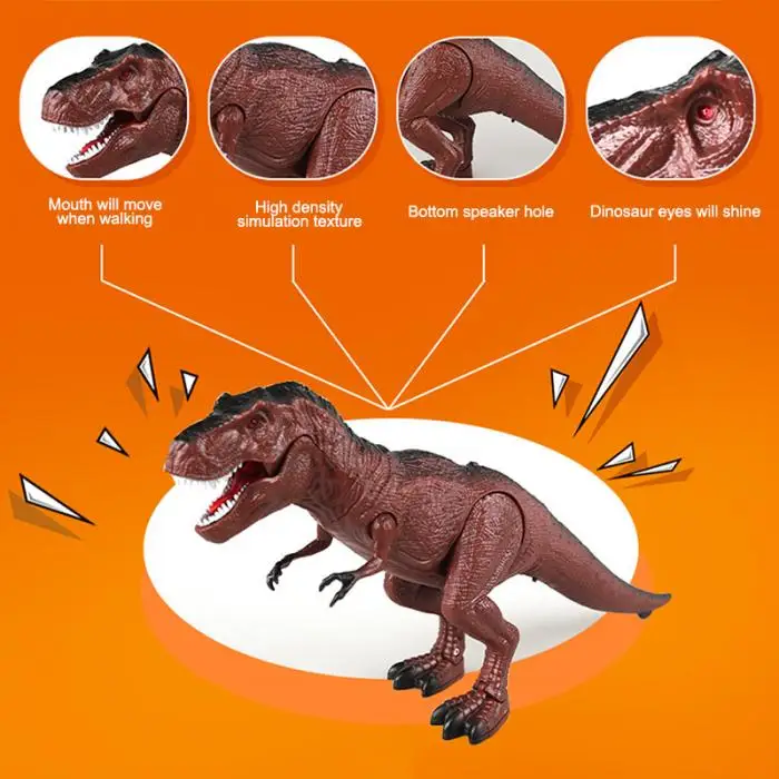 Presentes do Dia das Bruxas Moving Walking Ruaring Dinossauro Controle Remoto Luz Eletrônica Som Crianças Brinquedo Bm88 7 Animais e robôs por radiocontrole
