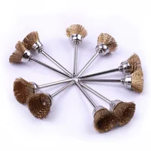 20x16 мм латунная проволочная зубчатая щетка хвостовик 3 мм подходит для Dremel шлифовальный станок инструмент