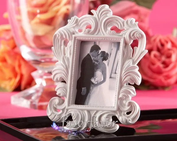 100 Baroque Pearl Silver Photo PlaceCard Frame Wedding Bridal Shower Party Favor