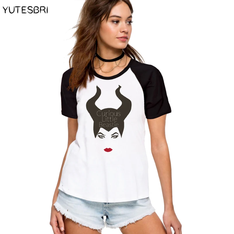 

Fahion brand Maleficent II cartoon printed women t shirt short sleeve casual lady tops witch hipster funny cool t-shirt women