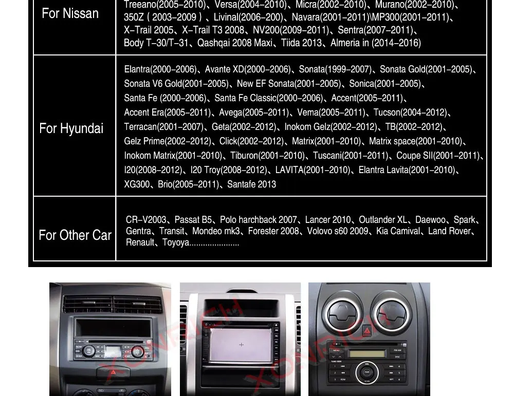 Top Autoradio 2 Din Android 9.0 Car Radio Stereo Car DVD Player For Nissan GPS Navi Wifi Bluetooth Audio Head unit 173mm * 98mm 4