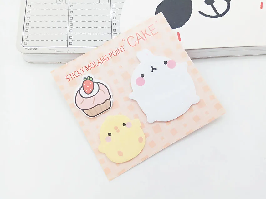 4 шт. милый планировщик корейский кролик животные Липкие заметки Kawaii Post memo pad самоклеящиеся Стикеры офисные принадлежности материал Escolar