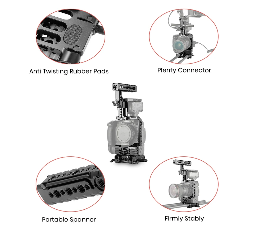 SmallRig GH5 Половина Клетка комплект для Panasonic Lumix GH5 с батарейным захватом/Верхняя рукоятка/двойной стержень зажим опорная пластина системы-2067