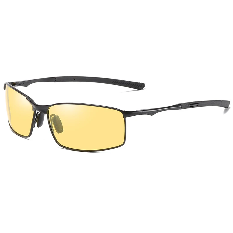 SIMPRECT новые фотохромные поляризованные солнцезащитные очки Мужские Модные прямоугольные UV400 высококачественные металлические зеркальные солнцезащитные очки для вождения - Цвет линз: NIGHT VISION