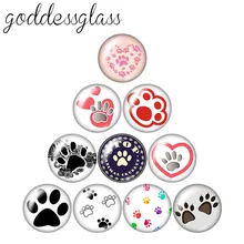 Прекрасный отпечаток ноги 10 шт смешанный 12 мм/18 мм/20 мм/25 мм круглый стеклянный кабошон демонстрационный плоский задний делая результаты