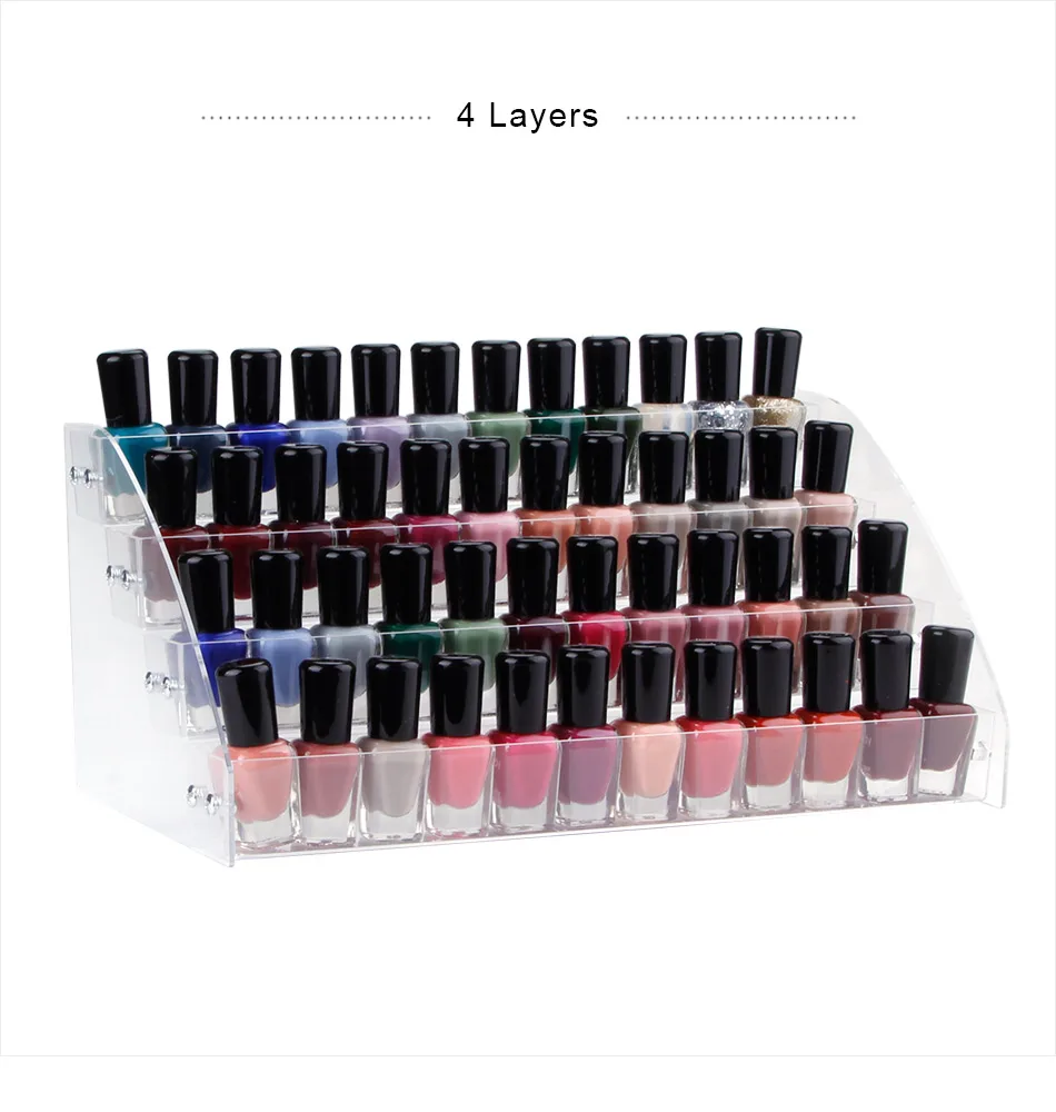 1 To 7 Tier Nail Polish Rack Display Holder Nail Tools Plastic Storage Box Acrylic Makeup Organizer Stand Case Nail Equipments