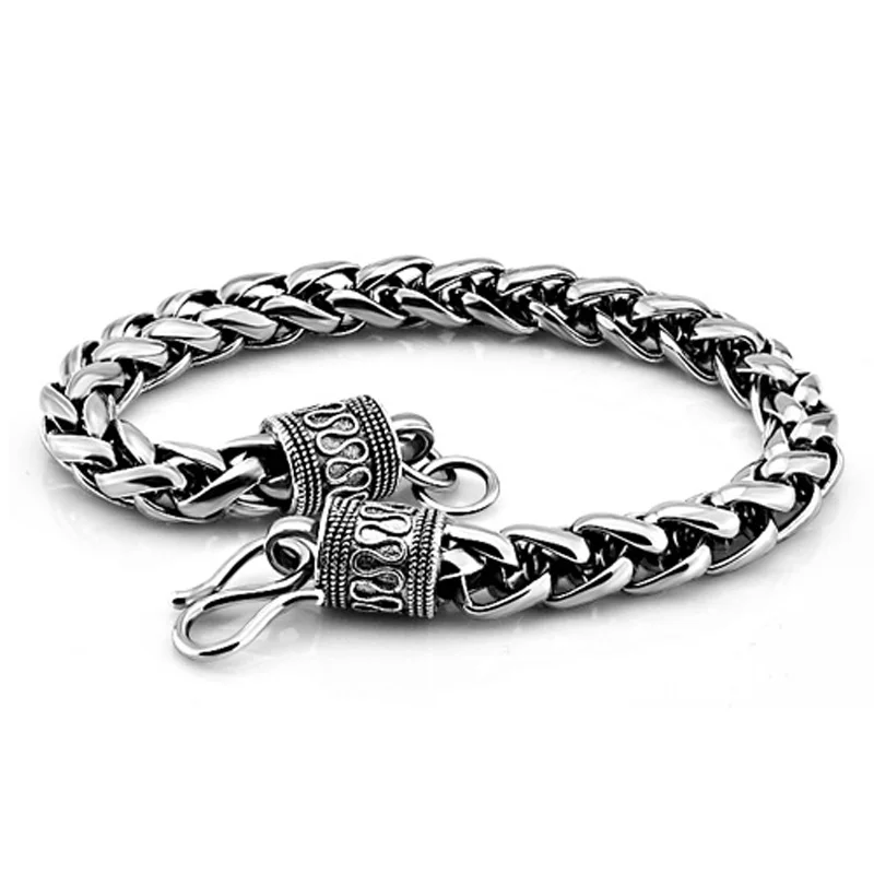 

Fashionable retro men silver bracelet.Europe and the United States men solid 925 silver wide bracelet.Wholesale silver jewelry