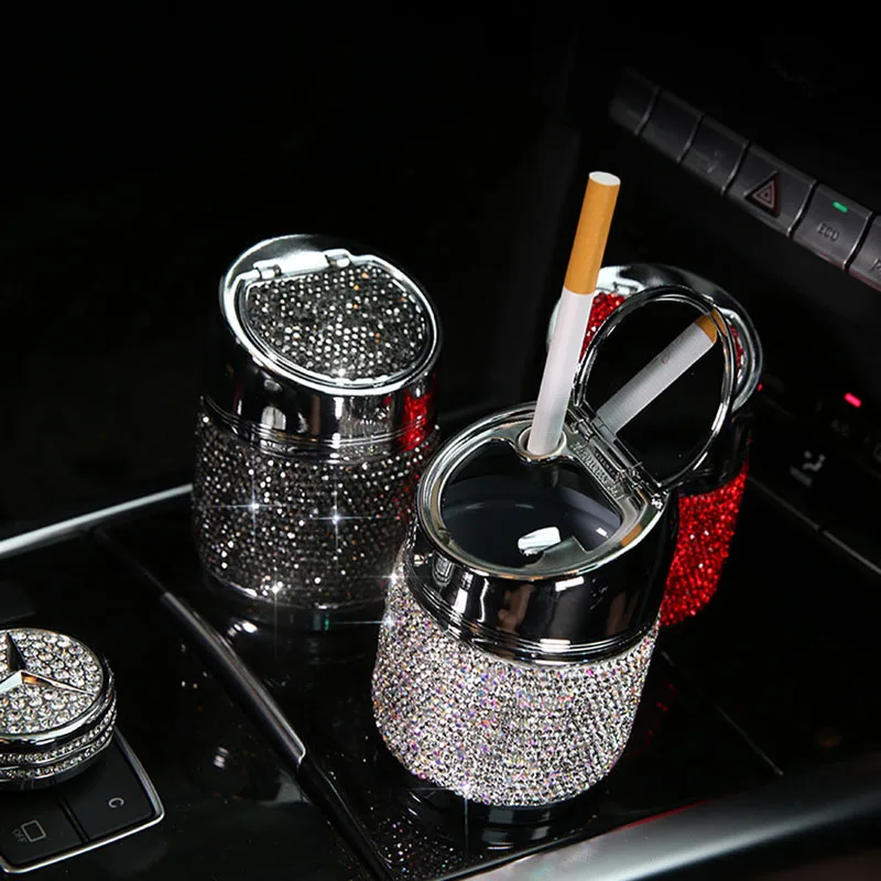 Алмазная автомобильная пепельница блестящая автомобильная пепельница с крышкой для автомобиля отличный подарок для женщин девушек