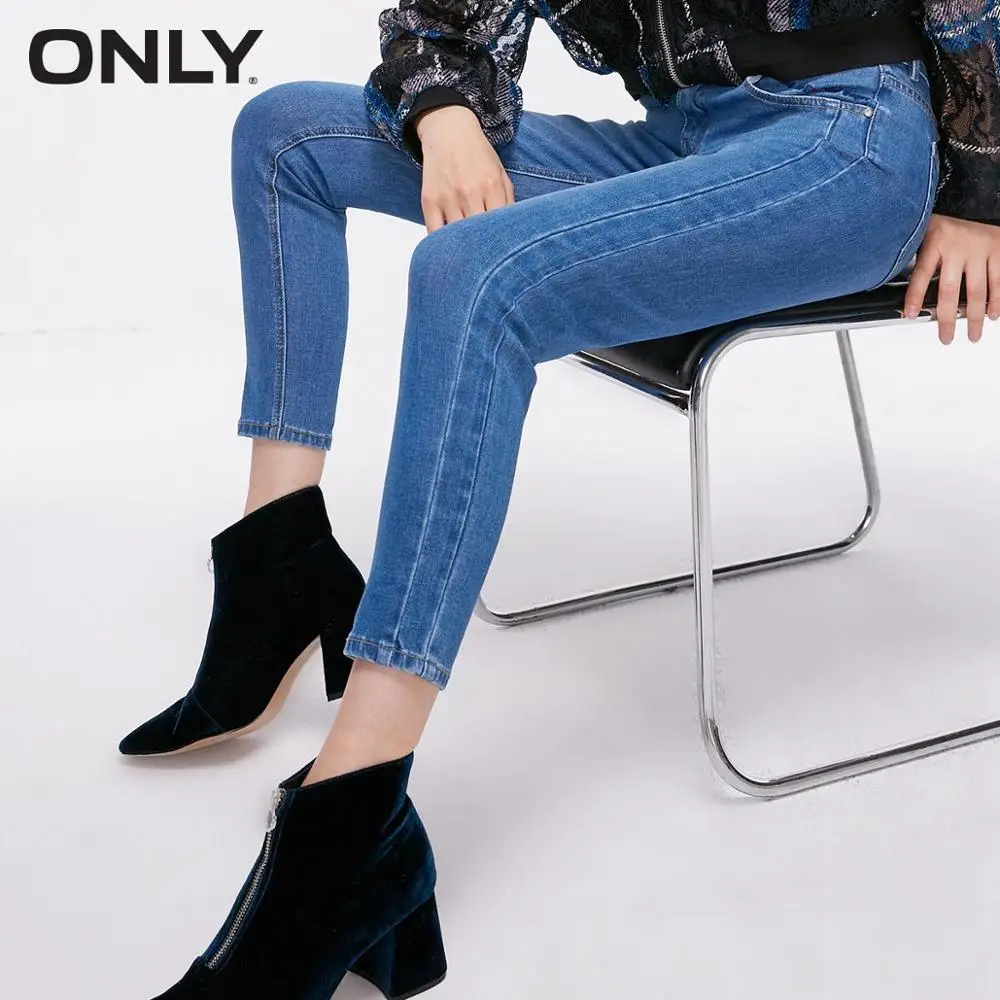 Только женские осенние новые укороченные джинсы с низкой талией | 118349594 - Цвет: 350Jeans Blue