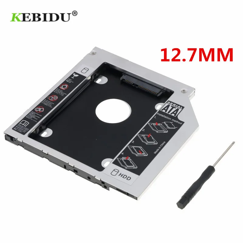 KEBIDU алюминиевый второй HDD Caddy 12,7 мм 2,5 2nd Ssd Hd SATA жесткий диск SSD чехол адаптер отсек для ноутбука CD-ROM OptiBay