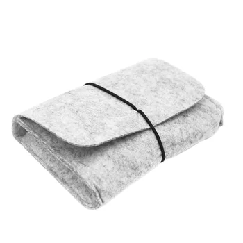 

Wool Fiber Power Bank Storage Bag Mini Sofe Felt Pouch For Data Cable Mouse Travel Organizer Electronic Gadgets Organizador Ba