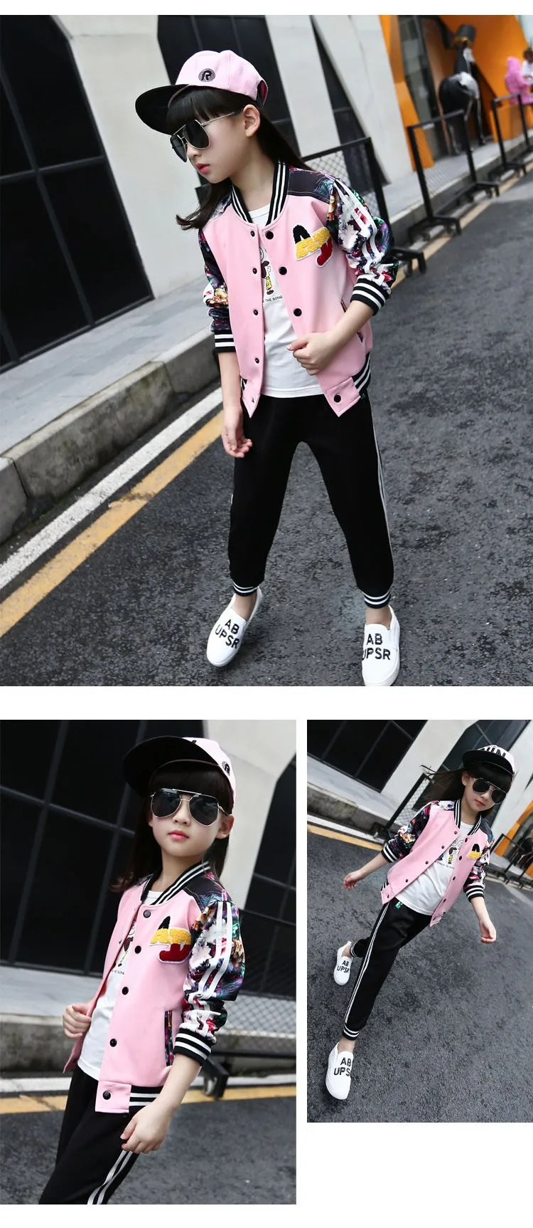 flowers printed autumn tracksuit suits kids autumn pants sports girls clothes set girls outfits baseball jackets tops pants active clothes suits for girls 6 7 8 9 10 11 12 13 14 15 16 years old little teenage big girls girls boutique cloth (8)