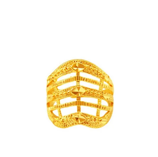 

DrBonham large 23*20mm cocktail Rings Women 24KGF Gold Filled party hollow Ring alliance 24K30