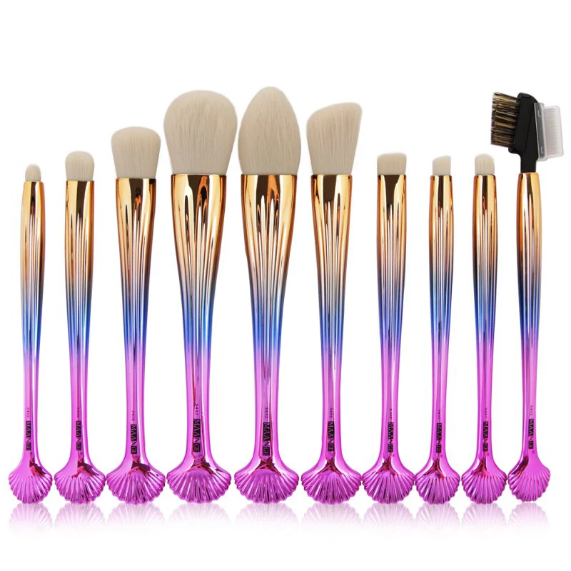 

MAANGE 10 Pcs Profession Makeup Brushes Set Handle Foundation Eyeliner Eyebrow Lip Make Up Brush Cosmetic Tool