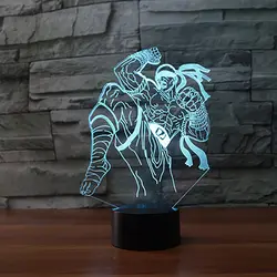 3D Led 7 цветов Изменение боксерские воины моделирование Спальня Звездная ночь атмосферу Lamparas игры рисунок Настольная лампа Декор подарки