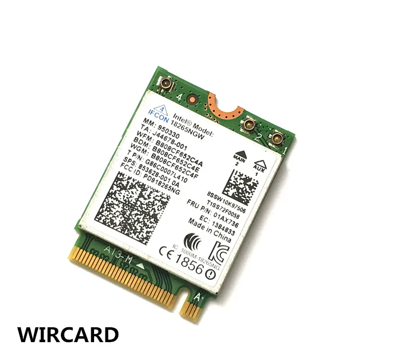 Scheda Wifi Tri-Band Wireless-Ac 2.4G/5G Bt 4.2 Intel 18265Ngw Bt 4.2 Wifi 867Mbps Per Thinkpad T470 T570 T470S