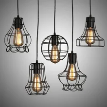 

American country industrial wind Restaurant Bar bedroom single head Iron Lamp Retro creative personality small cage Pendant