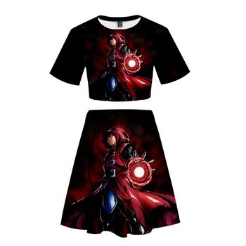 

Dragon Ball New Arrival 3D Printed Women Two Piece Set Fashion Harajuku Summer Short Sleeve Crop Top+Skirt Streetwear Clothes