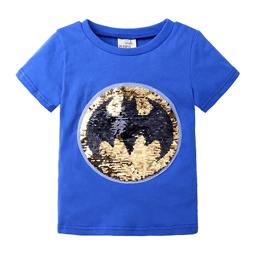 Summer Baby Girls Boys T Shirt Magic Reversible Sequin Novelty Clothing Kid Short Sleeve Cartoon Casual unisex Tshirt Tee DBT109