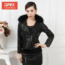 Free shipping!!! women’s brand fashion 2013 plus size jacket fox fur leather clothing mother clothing coat/M-4XL