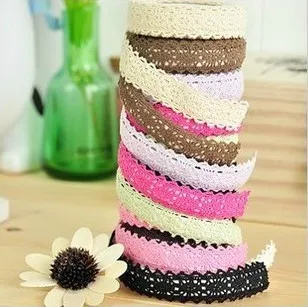

1 Roll Double Lace Sided Cotton Fabric Tape , lace fabric tape for home decoration , solid lace masking tape