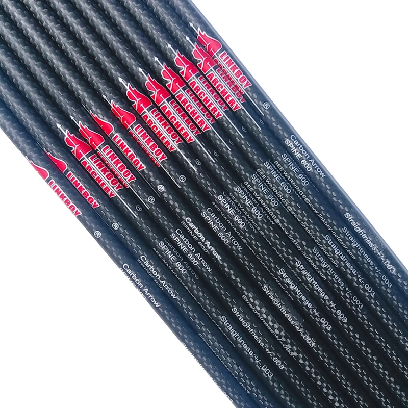 Linkboy Archery Pure Carbon Arrow Shafts Spine400 30'' 3K Weave ID6.2mm
