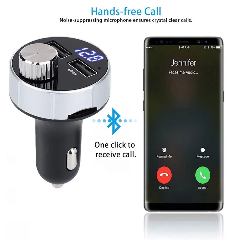 3.1A двойной USB fm-передатчик TF карта Bluetooth автомобильный комплект MP3 универсальная музыка громкой связи