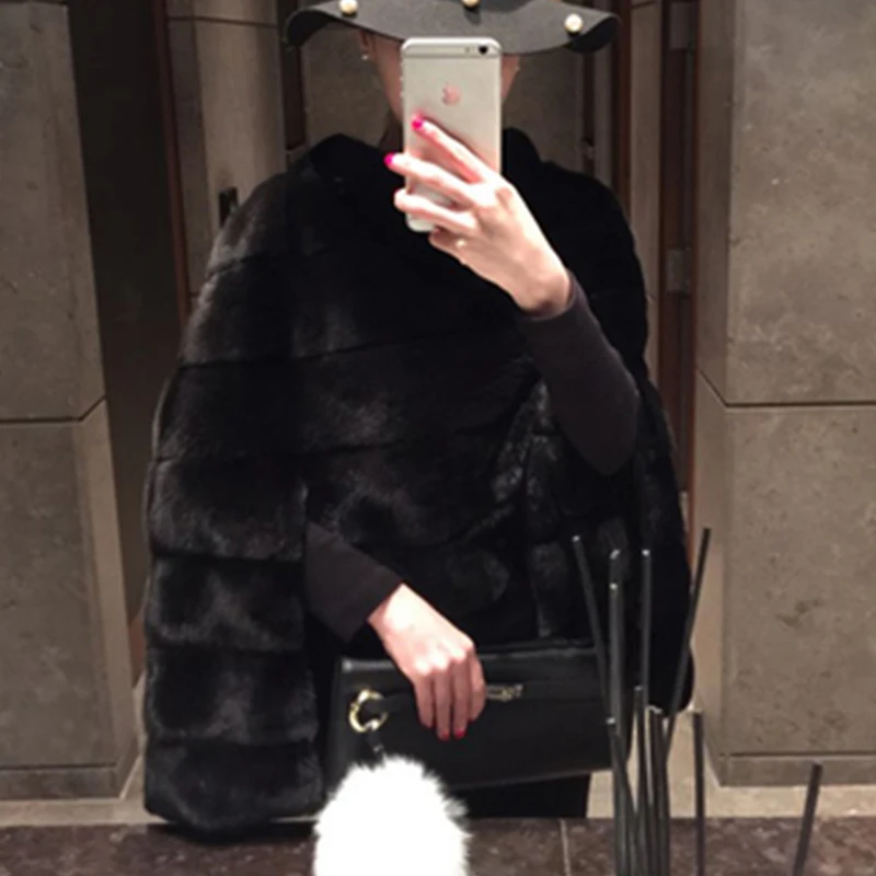 Новинка 2019 от бренда LVCHI Женская куртка из натурального меха шубы короткие брюки