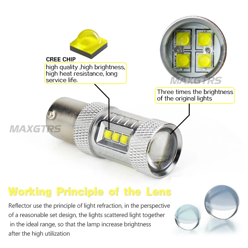 2x Высокая мощность BAU15S Янтарный PY21W светодиодный CREE чип S25 1156 DRL 30 Вт 50 Вт 80 Вт Светодиодный светильник передний указатель поворота дневные ходовые огни