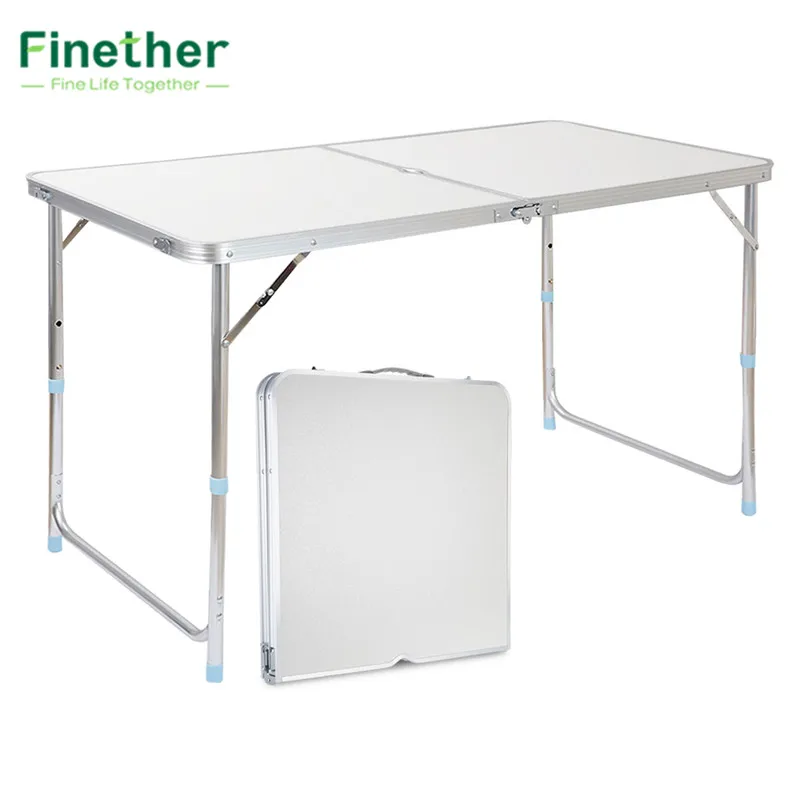 

Finether Portable Aluminum Folding Outdoor Table Ultralight Height-Adjustable Table for Dining Picnic Camping BBQ Party Camping