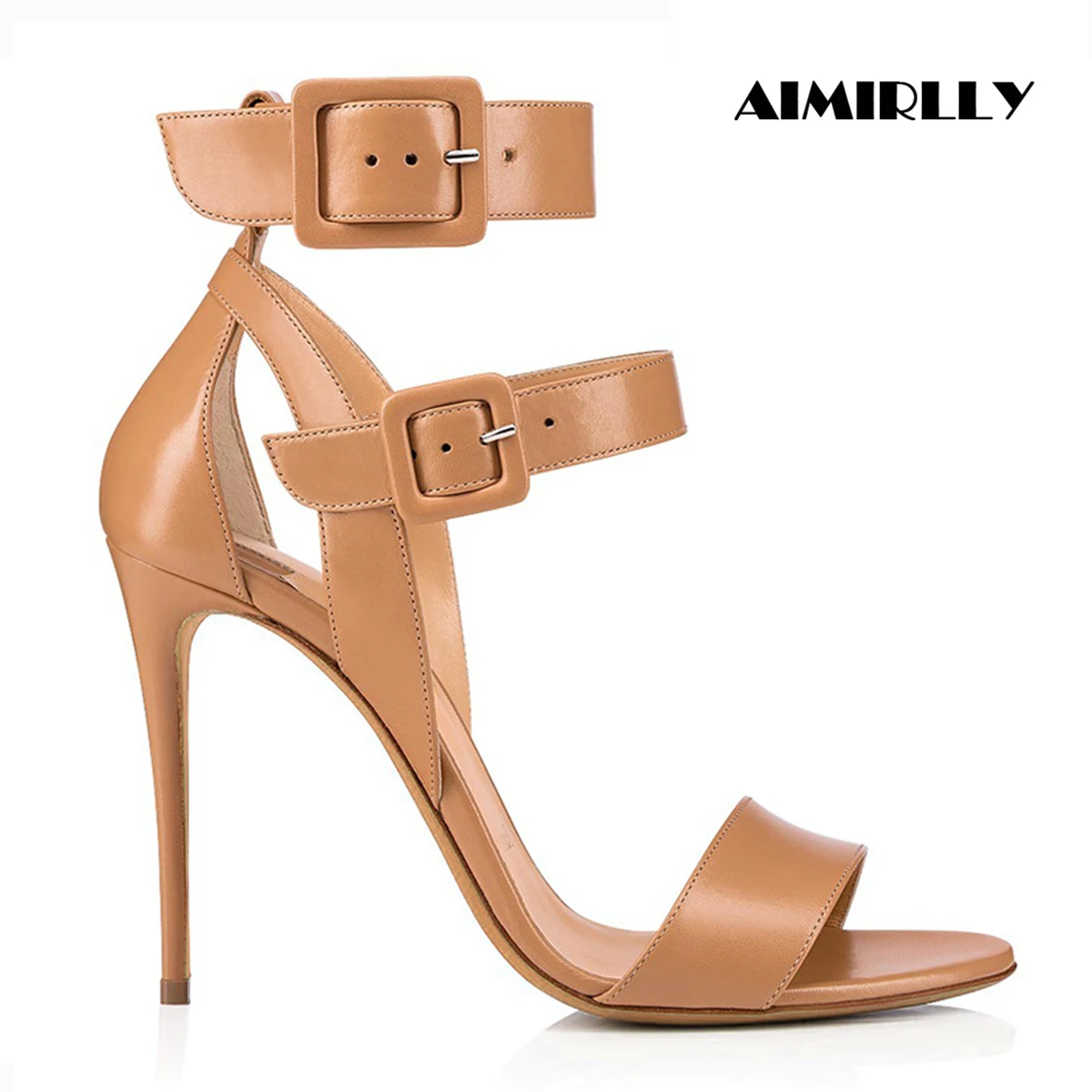 

Aimirlly Women Shoes High Heel Open Toe Sandals Ankle Buckle Cover Heels Summer Evening Party Dress Shoes Black Nude